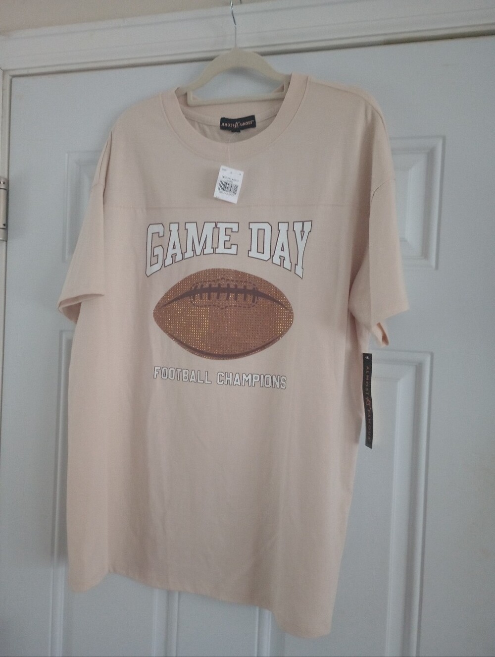 Almost & Famous Game Day Champions T-shirt Short Sleeve Size Large Nwt